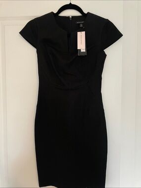 Banana Republic Black Short-Sleeve Sheath Mini Dress